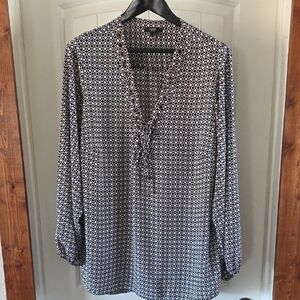 Alfani Black and White Geometric Blouse